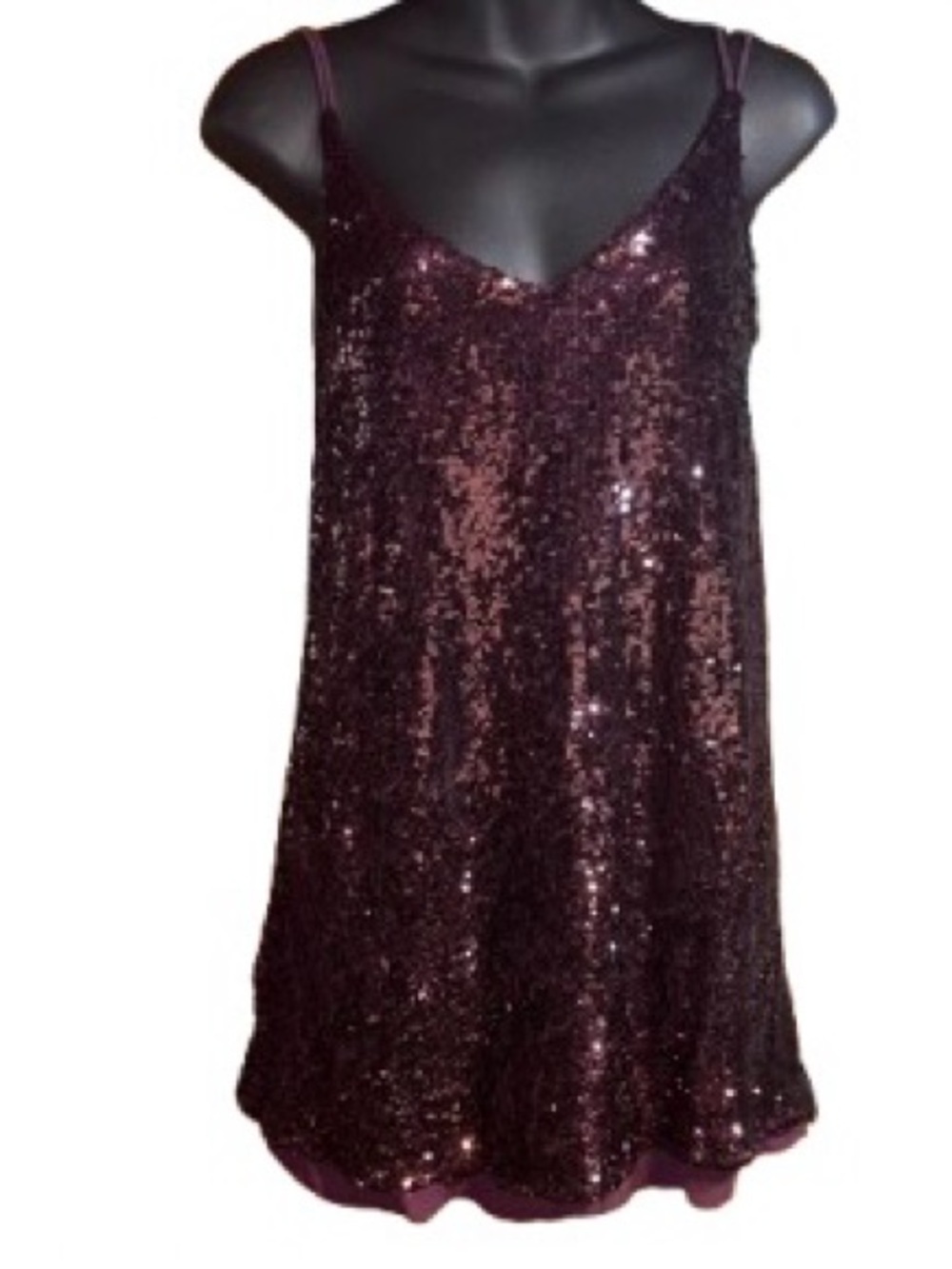Free People Gold Rush Sequin Mini Dress small purple - Picture 2 of 13